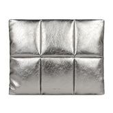 Puffy Laptop Sleeve 15 Inch 16 Inch, Quilted Puffer Laptop Carrying Case, Pillow Pouch Compatible For Macbook Air 15 In M4 2025 & Macbook Pro 16 In M4 2024, Silver