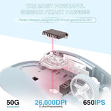 Aj199 Wireless Gaming Mouse,59G Lightweight Ergonomic Computer Mouse,1000Hz Polling Rate,Up To 26000Dpi,Double Modes Paw-3395 Optical Sensor,Programmable 6 Button For Pc/Laptop/Win/Mac