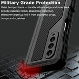 For Samsung Galaxy Z Fold 4 Metal Case With S Pen Holder, Military Rugged Heavy Duty Z Fold4 Case Built In Screen Protector Full-Body Drop Protection Kickstand Phone Case For Z Fold 4 - Black