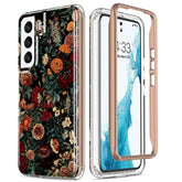 For Samsung Galaxy S22 Case,Military Grade Passing 21Ft Drop Test,Rugged Cover With Fashionable Designs For Women Girls,Protective Phone Case For Galaxy S22 6.1" Flower Garden
