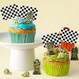 Monster Truck Cake Topper - 40Pcs Green And Purple Monster Truck Cake Decoration Racing Car Dessert Cupcake Topper For Kid Boy Birthday Truck Theme Party Baby Shower Table Decoration Supply