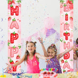 Berry First Birthday Banner Strawberry Shortcake Porch Banner Strawberry Birthday Decorations For Girls Indoor Outdoor