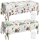 4Pack Christmas Coloring Tablecloths, Rectangular Paper Xmas Table Covers, Giant Coloring Poster Santa Claus Snowman For Kids Winter Holiday New Year Merry Christmas Party Supplies, 54 X 108Inch