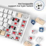 Wired 75% Percent Tkl Mechanical Gaming Keyboard, Hot Swappable, Gasket Mount, Creamy Linear Red Switch, Rgb Backlit, Sound Absorbing Pads, Nkro, Compact, Custom Keyboard