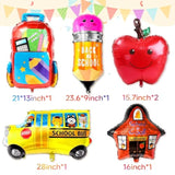159Pcs Back To School Balloon Garland Arch Kit, Back To School Decorations, School Bus House Pencil Bag Apple Foil Balloon With Rainbow Balloons For First Day Of School Kindergarten Party Supplies