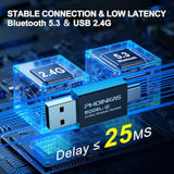 Wireless Gaming Headset For Ps5, Ps4, Pc, Switch, 2.4Ghz Usb & Type-C, Bluetooth 5.3 Gaming Headphones With Mic, 7.1 Surround Sound, 30+Hr Battery,Phone/Laptop/Tablet/Mac/Switch/Xbox,Black