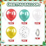 Pearl Red Gold Teal Blue Christmas Balloons Snowflake Print Latex Party Decor