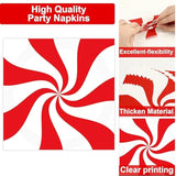 100Pcs Christmas Candy Cane Party Plates And Napkins Party Supplies Peppermint Party Tableware Set Red And White Striped Christmas Winter Party Decor Favors For Holiday Xmas Theme Party Serves 25
