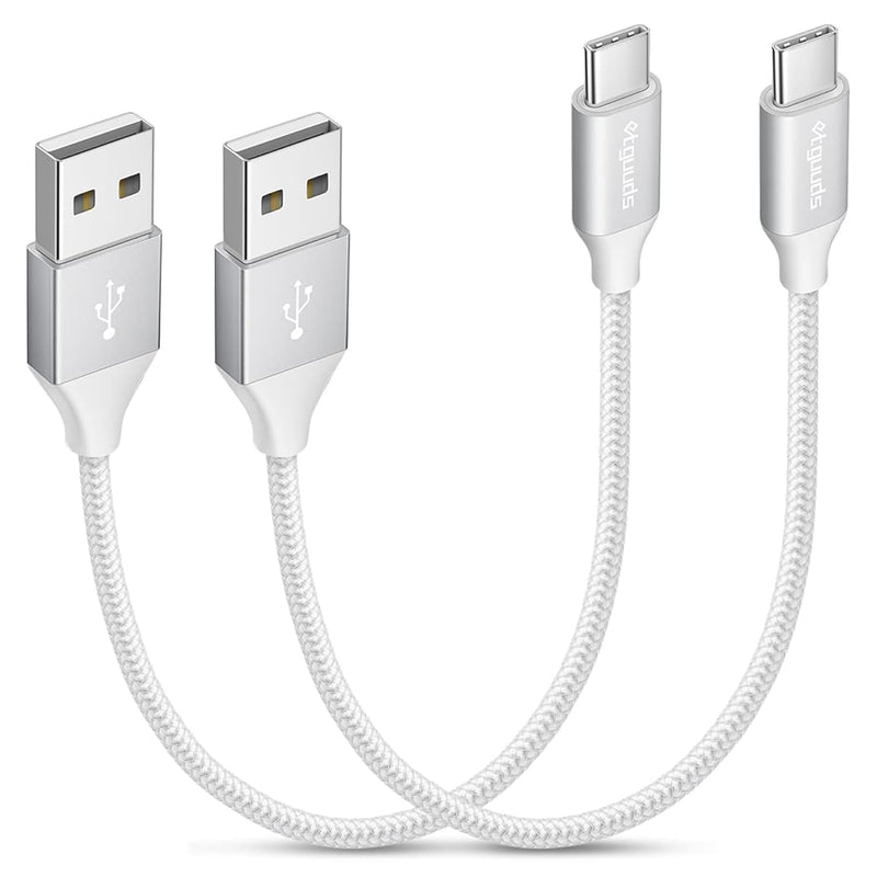 Short Usb C Cable 1Ft White, 2-Pack Fast Charging Usb A To Usb C Type Charger