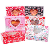 12 Pack Valentine'S Day Treat Boxes With Heart Window, 8.7 X 5.5 X 2.76 Inches Cookie Boxes, Candy Container Box For Valentines Day