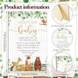 321 Pcs Woodland Animal Baby Shower Game Supply For Girl Or Boy 5 Set Include 50 Activity Card 20 Pencil 1 Don'T Say Baby Sign 50 Clothespin For Price Is Right Prediction Bingo Party Decor