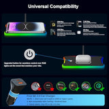 Wireless Car Charger Pad, 15W Rgb Wireless Charger For Car Type C Non Slip Charging Pad For Car Compatible With Airpods Iphone 16/15/14/13/12,Samsung Google (30Cm Cable)