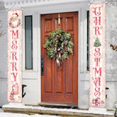 Vintage Christmas Decorations Christmas Door Decorations Pink Merry Christmas Banner Vintage Santa Claus Snowman Hanging Banner For Xmas Holiday Party Decor Indoor Outdoor