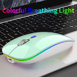Led Wireless Mouse, G12 Slim Rechargeable Wireless Silent Mouse, 2.4G Portable