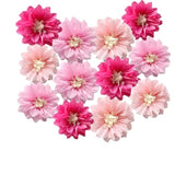 12Pcs 8In 10In Paper Flowers Tissue Flowers Pom Paper Pom Poms Hanging Flowers Floral Backdrop Wedding Party Flower Decorations Diy Art Craft Blooms For Birthday Baby Shower Nursery Decor Pink