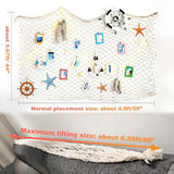 2 Pack Fish Net Decorations For Party, Natural Cotton Hawaiian Party Fishing Net Decorative, Nautical Themed Cotton Fishnet Under The Sea Pirate Ocean Beachhalloween Decor