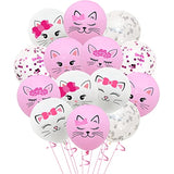 42pcs Cat Balloons 12" Kitty Theme Birthday Party Decorations for Kids
