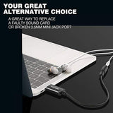 2-Pack USB to 3.5mm Audio Adapter Cable with TRRS Mic Support, 9.8 Inch