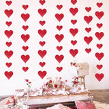 4 Pack Glitter Heart Garland Valentines Day Decorations Paper Hearts Streamers Hanging Hearts Decorations For Valentines Galentines Day Birthday Bridal Shower Wedding Engagement Anniversary (Red)