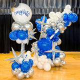 Blue & Silver Balloon Arch Kit: Graduation Party Decorations