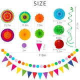 32Pcs Fiesta Party Decor Set with Fans, Garlands & Swirls β Cinco de Mayo