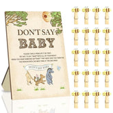 Winnie Baby Shower Decorations-Baby Shower Games-Baby Shwoer Party Decor-Baby Shower Table Sign Centerpieces-Dont Say Baby Shower Games Pooh Birthday Supplies Party Decorations