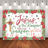 Christmas Nativity Backdrop Jesus Is The Reason For The Season Photography Background Banner Christmas Religious Xmas Holy Nativity Party Decorations Photo Booth Banner (7X5Ft(82 X 59 Inch))
