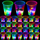40pcs Glow Party Cups Light Up Flashing Cups with Stickers