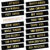 18 Pcs Birthday Queen Sashes Set For Women Black White Gold Happy Birthday Sash For Queen Party Favors