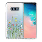 Case Compatible With Galaxy S10E Case Clear With Design Soft Tpu Shock Absorption Slim Embossed Pattern Protective Back Cover (Flower Bouquet)