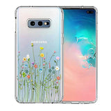 Case Compatible With Galaxy S10E Case Clear With Design Soft Tpu Shock Absorption Slim Embossed Pattern Protective Back Cover (Flower Bouquet)