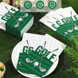 100 Pieces Golf Napkins Disposable Golf Themed Party Napkins 7.8 X 4.3 Inch Golfing Paper Cocktail Napkins Hole In One First Birthday Supplies For Golf Sports Birthday Party Decorations