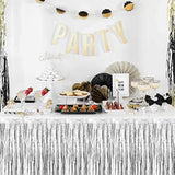 6 Pack 29X108 Inch 2024 New Year Metallic Foil Fringe Table Skirts Banner For Tinsel Streamer Garland Curtains Backdrop For Parade Floats Wedding Baby Shower Birthday Party Decoration Silver