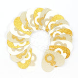 Engagement Bachelorette Party-Decorations White-Gold Garland - 52Ft Heart Ring Wedding Paper Streamers Banner, Galentines. Proposal Decor