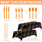 Halloween Party Tableware for Kids Birthday Baby Shower Pumpkin Ghost Plates Napkins Cups
