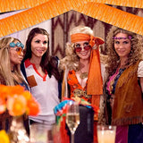 6 Pack 10 Feet Foil Fringe Garland Metallic Tinsel Streamers Banner Wall Hanging Backdrop Banner For Parade Floats, Thanksgiving, Christmas, Birthday, Halloween Party Decorations(Macaron Orange)