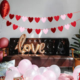 4 Pieces Felt Heart Garland Valentines Day Felt Hearts Banner For Vale