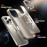 JETech Magnetic Case for iPhone 16 Pro 6.3-Inch Compatible with MagSafe, Luxury Metallic Luster Matte Back Slim Shockproof Electroplated Phone Cover (Natural Titanium)