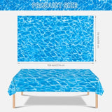 3 Pieces Ocean Tablecloth - Under The Sea Ocean Waves Table Cloths, Plastic Rectangle Blue Water Print Table Cover For Beach Pool Birthday Party Decorations Tables Decor Supplies Favors, 108 X 54 Inch