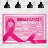 Breast Cancer Awareness Banner Backdrop Decorations Pink Ribbon Shapes Party Banner Breast Cancer Charity Activities Fundraising Gathering Banner (style 3)