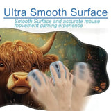 Large Extended Gaming Mouse Pad Xxl 31.5X15.75 In,Kawaii Aesthetic Mousepad,Laptop Keyboard And Mouse Mat For Women Office Gamer Girl Decor,Highland Cow Floral