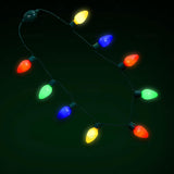 Led Christmas Xmas Light Up Necklace Bulb For Holiday Party Favors 9 Led Bulbs - Ugly Christmas Sweater Accessories (2 P