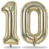 Champagne Gold Number 10 Balloons For 10Th Birthday Decorations, 40 Inch Light Gold Helium Foil Number 1 & 0 Balloons For Girls Boys, 10Th Birthday Balloons For Women Men Anniversary Party Supplies
