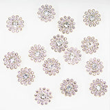 50 Pcs Rhinestone Embellishments Crystal Decoration Brooch Button Flat