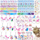 133Pcs Unicorn Party Favors Pack - Unicorn Theme Birthday Party Decoration With Bracelets, Hair Rings, Key Chains, Tattoos, Pinata Fillers