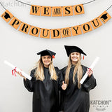 16" Gold "We Are So Proud of You" Balloons Banner for Graduation 2025