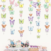 Butterfly Garlands Garden Party Decorations Pastel Floral Banner Butterflies Streamers Beads For Birthday Baby Shower Classroom Picnic Bridal Shower Spring Tea Fairy Backdrop Hanging Decor