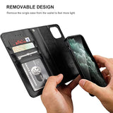 Compatible With Iphone 12 & Iphone 12 Pro Wallet Case With Card Holder Pu Leather Magnetic Detachable Kickstand Shockproof Wrist Strap Removable Flip Cover 6.1 Inch (Black)