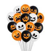 60Pcs Halloween Balloons - 12" Latex Pumpkins & Ghost Faces, 15 Styles for Party Decor