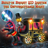 10FT Long Halloween Inflatables Built-in LED Light Pumpkin-Headed Horse Carriage, Giant Halloween Decorations Outdoor Blow Up Yard Decorations Spooky Ghost Carriage Halloween Blowups for Lawn Party